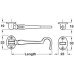 Cabin Hook and Eye Standard Pattern Brass Length 102 mm satin chrome