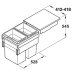 Pull Out Waste Bin Euro-Cargo Hailo With soft close For cabinet width 450 mm dark grey