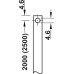 Profile Rod Solid Profile Symo 3000 For approx. 2500 mm high doors 1 pair = 1x 975 mm 1x 1475 mm length