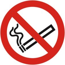 No Smoking Prohibition Sign for Windows Ø 76 mm Etched Vinyl Self-adhesive White/red