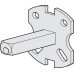 Fixed Spindle for Startec Lever Handles on Round Roses 8 mm on plate Zinc plated steel
