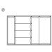 Plastic Cutlery Insert for Nominal Depth 500 mm for Cabinet Width 300-1000 mm With horizontal cutlery compartments Size 80/60 for cabinet width 800 mm