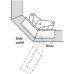 Mitred Hinge Opening angle 120° For 22.5° mitre applications Screw fixing