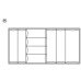Plastic Cutlery Insert for Nominal Depth 500 mm for Cabinet Width 300-1000 mm With horizontal cutlery compartments Size 100/60 for cabinet width 1000 mm