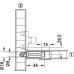 Connecting Bolt Steel with Special Thread and Bolt Head Ø 6.5 mm Minifix M100 Drilling distance B: 24 mm bright