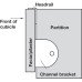 Channel Bracket Set Cubicle Fittings for 17-21 mm Board Partitions Aluminium Satin anodised finish