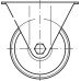 Single Wheel Castor Ø 80-160 mm Plate Fixing with screw-on plate Wheel Ø 100 mm load capacity 70 kg fixed castor without brake