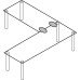 Table Top Connecting Fitting Modular Powder coated zinc Dark grey finish