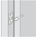 Hinge Bolt for External Outward Opening Doors Height 60 mm Coated Steel Chrome