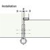 Butt Hinge Length 102 mm Stainless Steel ANSI hole pattern Square corners polished