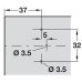 Mounting Plate Super Compact Cruciform One Part Plate for Grass Slide On System Hinges Height 4 mm Hospa screw fixing