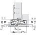 3D Hinge 180° Aluminium Zinc Diecast and Steel Tectus TE 240 3-way continuous adjustment Polished brass plated