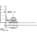 Glass Door Cylinder Lever Lock with Nut Attachment for Glass Panels from 4-10 mm With straight locking cam Closure direction 90° A (D F G). keyed to differ matt nickel plated
