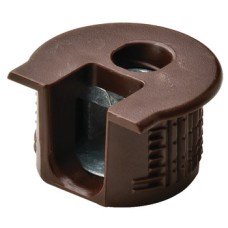 Connector Housing Plastic Rafix-20 With and without dowel with and without ridge with tightening element For wood thickness from 16 mm dim. A: 8.0 mm drilling depth X 12.7<sup>+0.2</sup> brown