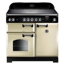 Range Cooker Electric Ceramic 994 mm Rangemaster Classic 100 CLA100ECCR/C - Cream finish chrome trim