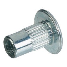 M6 Sleeve Nut Length 15 mm Galvanized Steel for through-hole Ø 8 mm With screwdriver slot not milled version