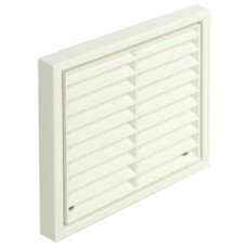 Fixed Louvre Grille with Round Spigot System 6 white