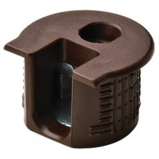 Connector Housing Plastic Rafix-20 With and without dowel with and without ridge with tightening element For wood thickness from 19 mm dim. A: 9.5 mm drilling depth X 14.2<sup>+0.2</sup> brown