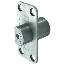 Emergency Release Door Stop for use with Double Action Pivot Sets with R8 Corners Allows double action door to operate as a single swing Stainless steel
