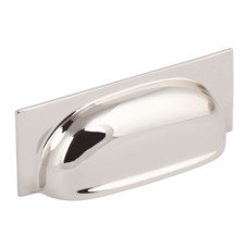 Cup Pull Handle Brass Fixing Centres 40-202 mm Queslett Polished nickel fixing centres 96 mm