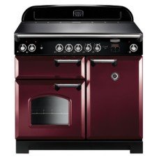 Range Cooker Electric Ceramic 994 mm Rangemaster Classic 100 CLA100ECCY/C - Cranberry finish chrome trim