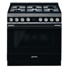 Range Cooker Dual Fuel Pyrolytic Multifunctional Single Cavity 900 mm Smeg Portofino CPF9GPBL - Black