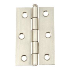 Butt Hinge Removable Pin Steel 1840 Length x width: 75 x 49 mm flap thickness 1.5 mm bright zinc plated