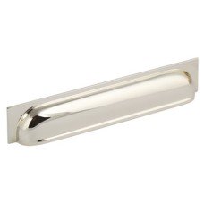 Cup Pull Handle Brass Fixing Centres 40-202 mm Queslett Polished nickel fixing centres 202 mm