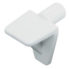 Shelf Support Plug in for Wooden and Glass Shelves and Ø 5 mm Hole with Grooved Plug for wooden and glass shelves White