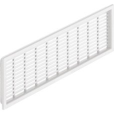 Ventilation Grille for Recess Mounting with Flanged Rim Straight-edged Ventilation area  19.5 cm2 length 149 mm recessed length 144 mm height 40 mm recessed height 35 mm white