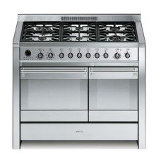 Cooker with Multifunction Oven Gas 1000 mm Smeg Opera A2-81 - Stainless steel
