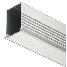 Aluminium Profile for Recess Mounting Loox 1194 To suit Loox LED flexible strip lights With milky cover depth 24 mm length 2500 mm