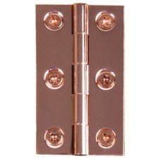 Broad Style Hinge 64 x 35 mm Brass With brass pin Copper