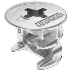 Connector Housing with Rim Zinc Alloy Minifix 15 For wood thickness from 16 mm drilling depth D: 12.5 mm dim. A: 8 mm bright