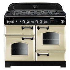 Range Cooker Dual Fuel 1100 mm Rangemaster Classic 110 CLA110DFFCR/C - Cream finish chrome trim
