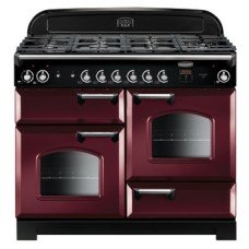 Range Cooker Dual Fuel 1100 mm Rangemaster Classic 110 CLA110DFFCY/C - Cranberry finish chrome trim