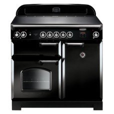 Range Cooker Electric Induction 994 mm Rangemaster Classic 100 CLA100EIBL/C - Black finish chrome trim