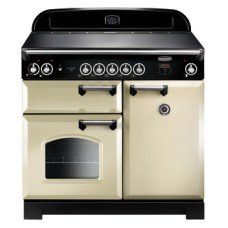 Range Cooker Electric Induction 994 mm Rangemaster Classic 100 CLA100EICR/C - Cream finish chrome trim