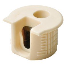 Connector Housing Plastic Rafix-20 With and without dowel with and without ridge with tightening element For wood thickness 19 mm dim. A: 9.5 mm drilling depth X 14.2<sup>+0.2</sup> beige