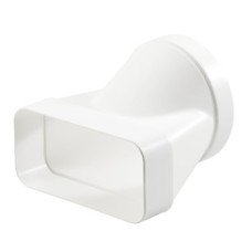 End Piece White Plastic System 125/150 System 125 height x width 82 x 174 mm Ø 125 mm
