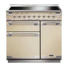 Range Cooker Induction 900 mm Rangemaster Elise 90 Cherry red finish brushed chrome trim