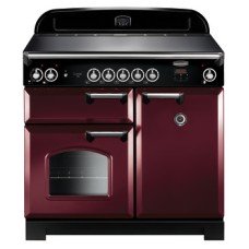 Range Cooker Electric Induction 994 mm Rangemaster Classic 100 CLA100EICY/C - Cranberry finish chrome trim