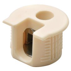 Connector Housing Plastic Rafix-20 With and without dowel with and without ridge with tightening element For wood thickness from 19 mm dim. A: 9.5 mm drilling depth X 14.2<sup>+0.2</sup> beige