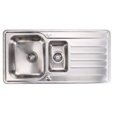 Sink Stainless Steel 1.5 Bowl and Drainer Häfele Abbey Top mount Reversible