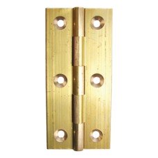 Butt Hinge Narrow Style 75 x 35 mm Brass With fixed pin Self colour