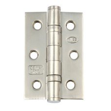 Butt Hinge Ball Bearing 76 x 51 mm Grade 201 Stainless Steel Straight corners polished