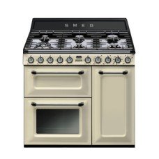 Cooker Dual Fuel Traditional Three Cavity Gas Hob 900mm Smeg Victoria TR93P - Cream