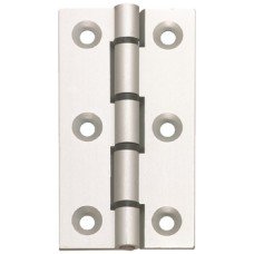 Butt Hinge 75 x 50 mm Aluminium With stainless steel pin and washers Etched and silver anodised