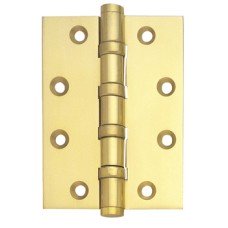 Butt Hinge Ball Bearing 101 x 75 mm Brass ANSI hole pattern (template drilled) Polished