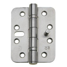 Butt Hinge Security 102 x 76 mm Radius Corners Stainless Steel With dog bolt Satin